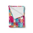 thumbnail image 2 of Modern Art Soft Flannel Fleece Blanket, Abstract Motif with Dots with Squares and Chevron Lines Urban Art Design Print, Cozy Plush for Indoor and Outdoor Use, 70" x 90", Multicolor, by Ambesonne, 2 of 5