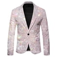 thumbnail image 4 of oqasdz Mens Blazer Sequin Print Jacket Glitter Embroidered Tuxedo for Groom Dinner Classic Fit Stretch Dress Coat Party Evening Wedding Prom, 4 of 4