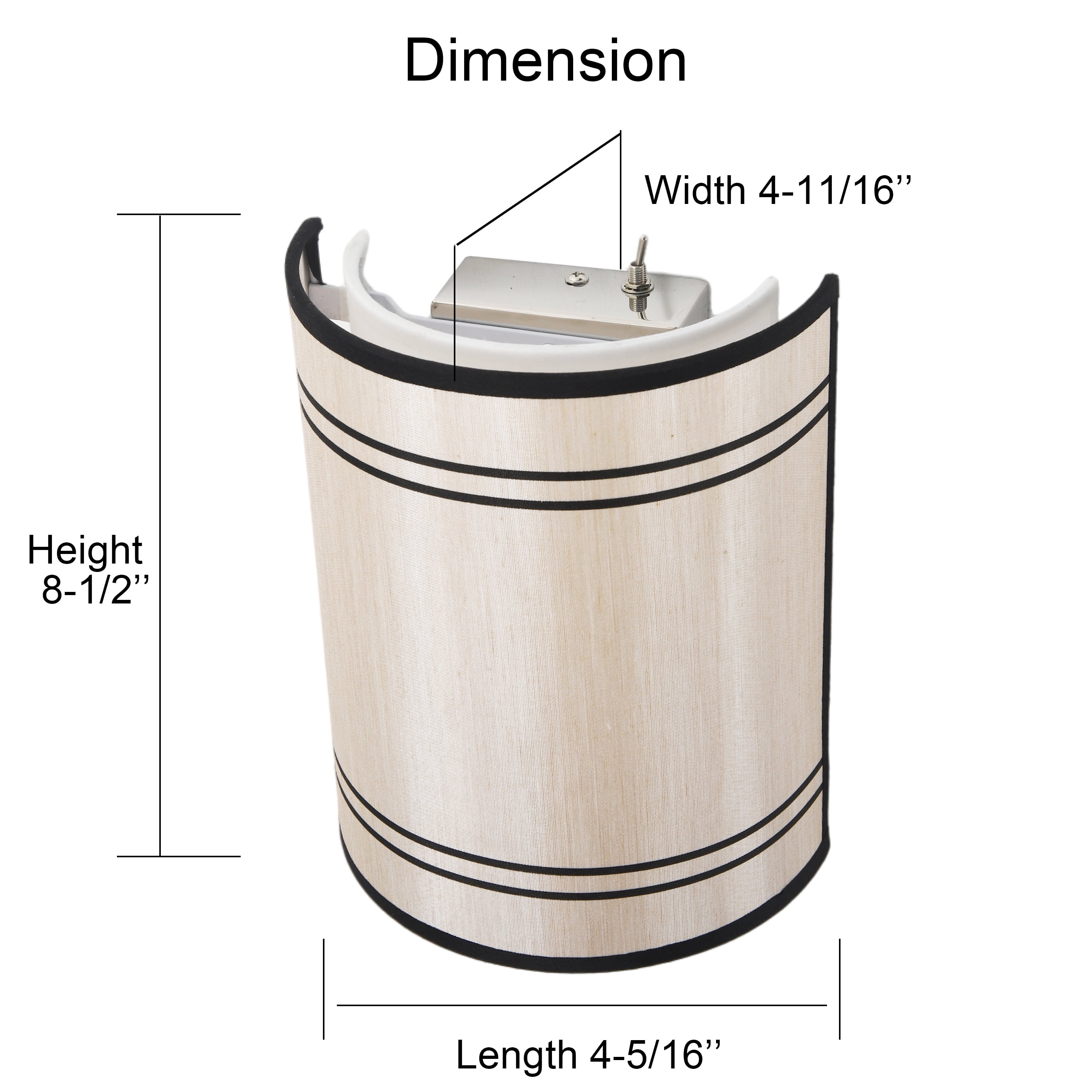 Maichis 12V LED RV Wall Sconce, Beige Fabric Shade, Stainless Steel Base, 7.25" W x 4.69" D x 8.5", Indoor Use, Modern Style, Bedroom, RV, Trailer, Motorhome, Boat