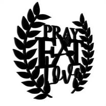 JASS GRAPHIX Black Aluminum Composite Farmhouse Kitchen Décor Eat Pray Love Sign for Wall