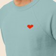thumbnail image 5 of Dalix Pixel Heart Embroidered Fleece Crewneck Long Sleeve Sweatshirt Mens in Heather Blue Lagoon S Small, 5 of 5