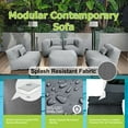 thumbnail image 6 of 5 Pieces Olefin Patio Conversation Set with Thickened Cushions 4-Seat Outdoor Furniture Set with Bean Bag Chairs (Dark Gray), 6 of 8