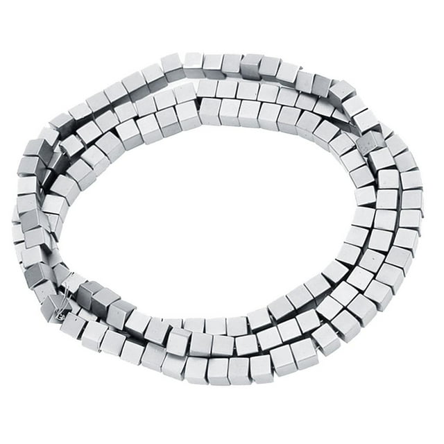 veasfak 1 Strand Hematite Square Loose Beads for Bracelets Necklace