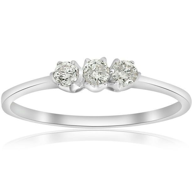 Pompeii3 1/5ct 3Stone Diamond Promise Ring 14K White Gold