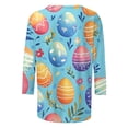 thumbnail image 4 of successthop Bunny Shirts for Women Bunny Casual 3/4 Sleeve Holiday T Shirts Crewneck Top Loose Spring Vacation Clothes S, 4 of 5