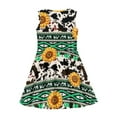 thumbnail image 6 of CLOHOMIN Aztec Sleeveless Princess Dresses for Girls Corgi Dog Summer Beach Dress Cow Print Sunflowers A Line Skater Dress Fashion Party Dress Size 11-12, 6 of 6
