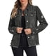 thumbnail image 1 of Chaqueta de mezclilla INSPIRE CHIC para mujeres, chaqueta de jean desgastada con botones y bolsillos, 1 of 6
