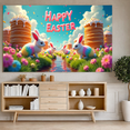 thumbnail image 5 of Glowing Happy Easter Banner with Bunny Element Easter Party Decoration Background Backdrop Photo Booth Props Easter Celebration Decor, 5 of 7