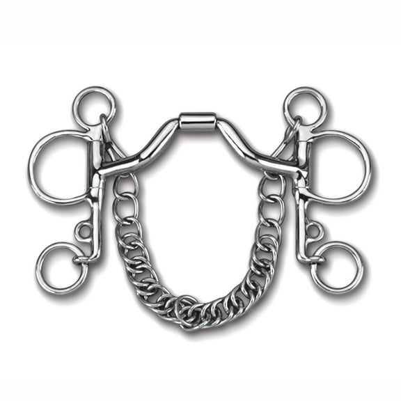 Myler MB 33 Pelham Bit: Stainless Steel, Ported Barrel & Copper Inlay