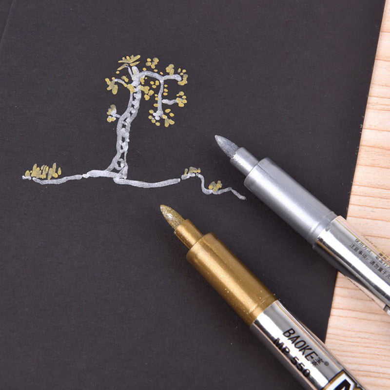 3x Metallic Silver Marker Pen~PREMIUM QUALITY~Scrapbook Crafts School Cardmaking 