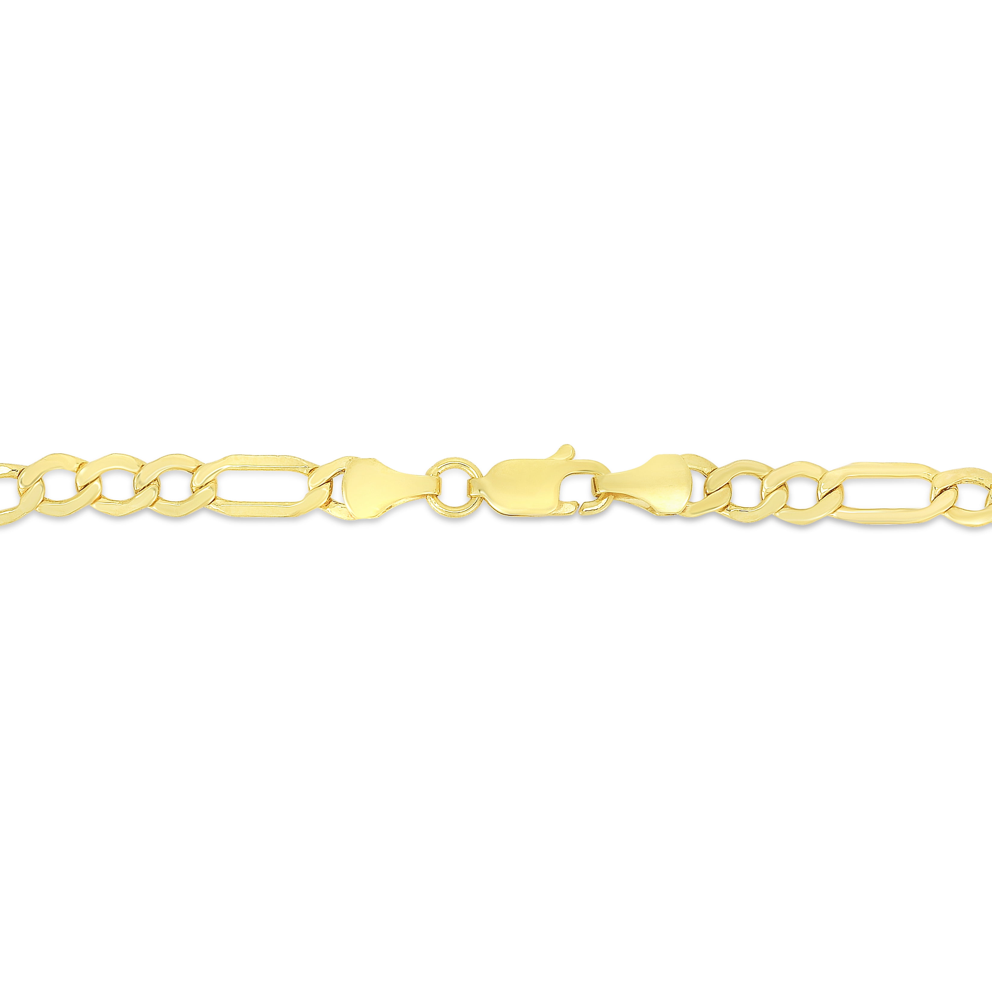 Brilliance 14K Yellow Gold 20 Inch Lite Figaro Chain Necklace