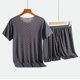thumbnail image 3 of Pijamas de verano para hombre, conjunto de ropa para el hogar, camiseta estampada de seda helada, pijamas informales de Modal de manga corta, pantalones de pijama para hombre, traje fino, 3 of 5