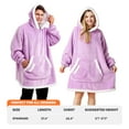 thumbnail image 3 of Joyfy Wearable Blanket Hoodie for Adults, Giggling Getup Sherpa Fleece Hooded Sweatshirt with Pocket & Sleeves, Cozy Gift for Women Men, Standard Bright Violet, 3 of 6