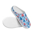 thumbnail image 3 of Fotbe Sailboats On A Waves Pattern Women's Fuzzy Curly Fur Memory Foam Loafer Slippers Indoor Outdoor Slippers Winter Home Shoes-39/40, 3 of 7