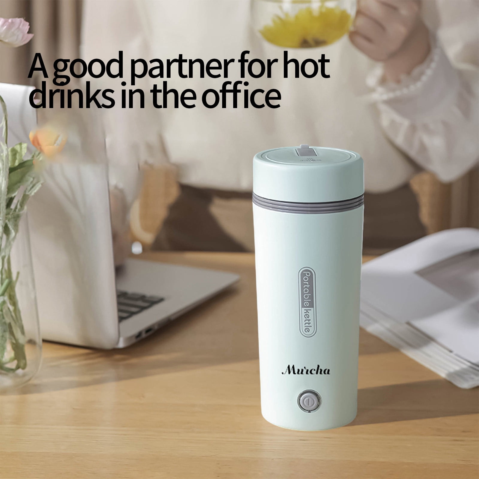 Gnmfd 3-in-1 Mini Car Kettle Portable Electric Tea Coffee Water Heater, Fast Boil Travel Kettle with Auto Shut Off for Office Hotel Outdoor