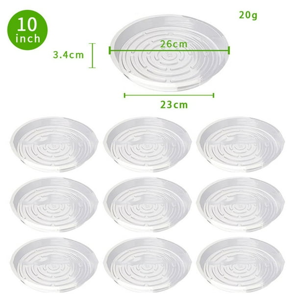 10/24pcs 6/8/10/12 Inch Clear Plastic Plant Saucers Flower Pot Drip