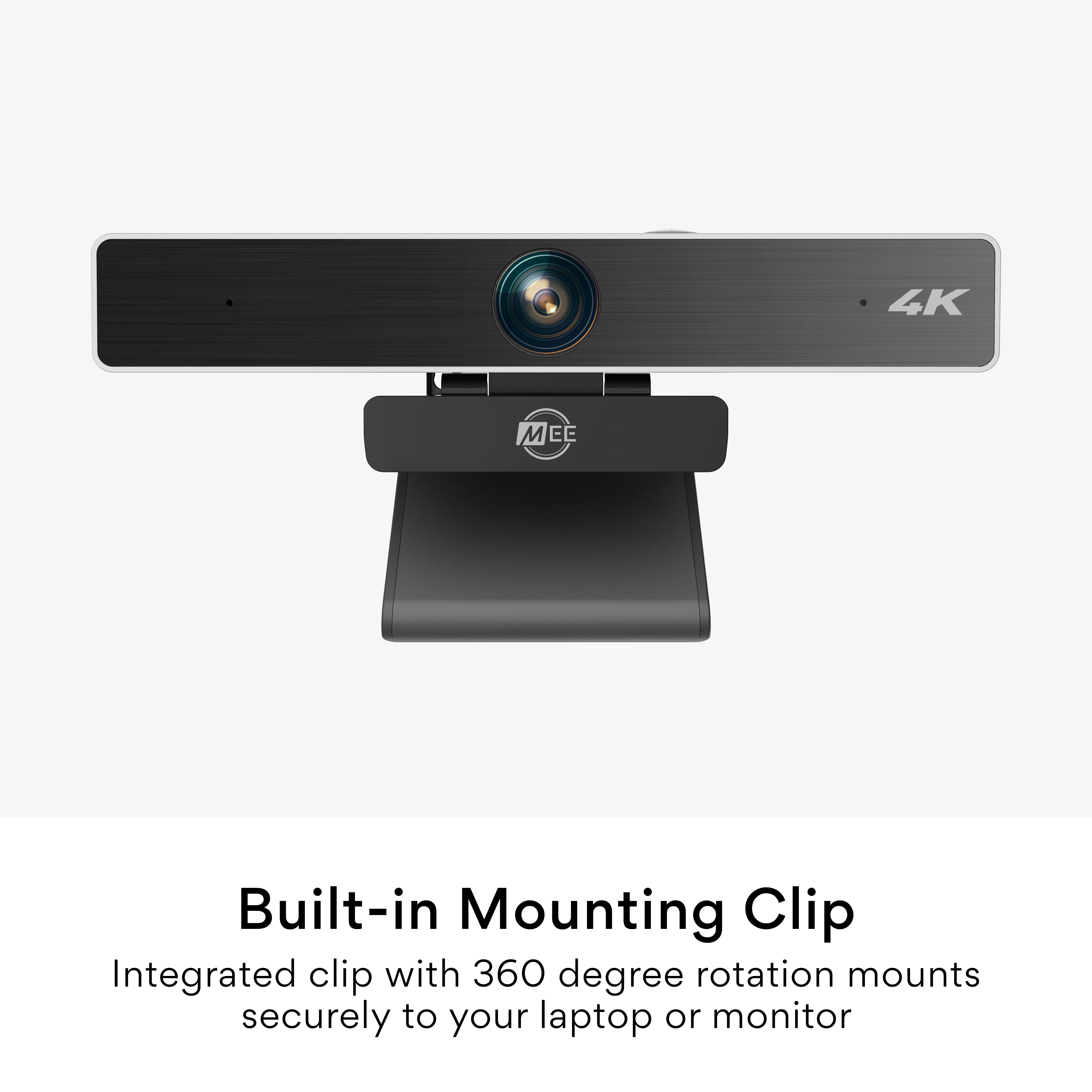 MEE audio 4K Ultra HD Professional Webcam with Wide Angle Lens, 4x Digital Zoom, and Dual Active Noise Cancelling Microphones for Conference Use