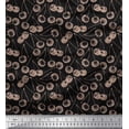 thumbnail image 1 of Soimoi Black polyester Crepe Fabric Cherries Fruits Print Fabric by the Yard 52 Inch Wide, 1 of 3