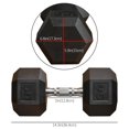 thumbnail image 4 of Soozier 50lbs Rubber Dumbbells Weight Set for Body Fitness Training Home Office, 4 of 9