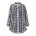thumbnail image 5 of ZJXFGS Womens Long Sleeve Flannel Shirt Button Down Plaid Shirts Boyfriend Shirt Tops for Women Womens Fall Plaid Shacket White S, 5 of 9