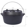 thumbnail image 2 of Pre-Seasoned Cast Iron Dutch Oven With Skillet Lid, Outdoor Camping Deep Pot for Camping Fireplace Cooking BBQ Baking Campfire, With Iron Pot Rack, 8 Quart, 2 of 14