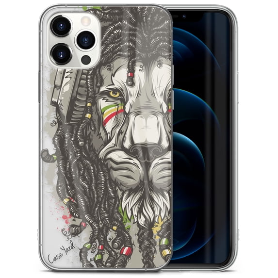 Case Yard iPhone-12-Mini Case Clear Soft & Flexible TPU Ultra Low Profile Slim Fit Thin Shockproof Transparent Bumper Protective Cover Drop Protective Cell Phone Cases (Rasta Lion)