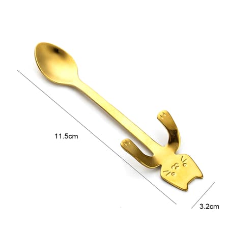 

Cute Cat Stainless Steel Cartoon Coffee Spoon Tea Stirring Spoon Tableware Dessert Ice Cream Spoon