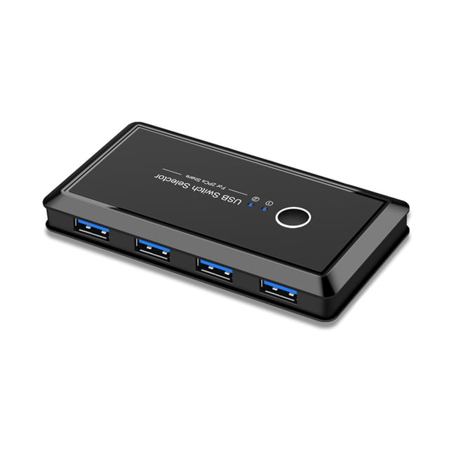 Splitter USB Mouse Printer Displayer Scanner 2 entradas 4 salidas KVM Switcher Button Switch Hub Dispositivo para compartir con cables AweSitey EL018294-00B