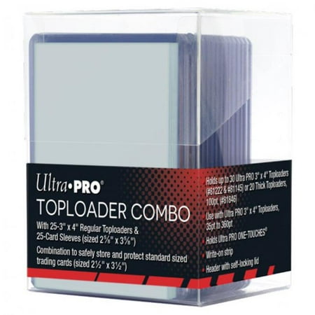 Toploaders and Sleeves Combo (25ct) with Clear Storage Box