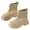 Khaki, variant on Girls Knit Ankle Boots Stretch Elastic Comfortable Casual Winter Booties For Toddler Youth Kids 3.5-4 Years
