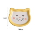 thumbnail image 7 of Cartoon Cat Bowl Dish Saucer Shape Eating Feeding Bowl Non Skid Food Container Plate Ceramics for Hedgehog Cats and Small Dogs Pet Supplies yellow, 7 of 7
