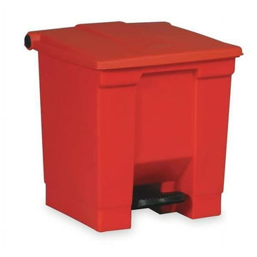1PK 8 gal. Plastic Rectangular Trash Can, Red