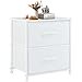 thumbnail image 3 of DUMOS Table de Chevet Petite Commode avec 2 Tiroirs en Tissu Tables d'Appoint Table de Bout de Chambre Meuble de Rangement pour Enfants pour 20 Pouces de Hauteur Table de Chevet pour Placard, Entrée, Dortoir Universitaire, Blanc (1 Pack), 3 of 4