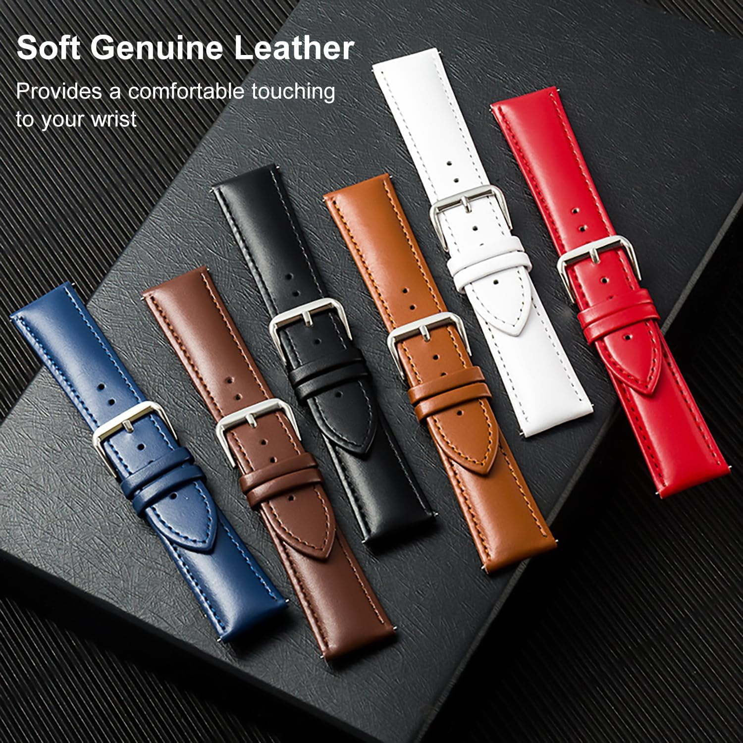 Leather Watch Bands Compatible With Fitvii Slim/Amzhero D26 Fitness ...