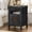 Black, variant on Einhomn 24"H Farmhouse Nightstand with Charging Station, Drawer & Shelf, Wood Bedside Table Night Stand for Bedroom Living Room