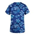thumbnail image 4 of Rciityk Scrub Tops for Women Casual Short Sleeve Working Uniform V-Neck Printed Scrub T Shirts Summer Nursing Scrub Shirts with Pockets, 4 of 4