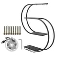 thumbnail image 3 of golytefs Wall Mounted Wine Rack with Led Light 4-Tiers Liquor Bottle Display Shelf Liquor Bottles Floating Shelves Display Storage with Wine Glass Holder for Home Bar Dining Room (Black 120x20x120), 3 of 8