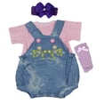 thumbnail image 3 of pantalones de de muñecas,ropa de muñeca de niña,trajes de muñeca,ropa de muñecas recién nacidas,accesorios para muñecas bebes Hugo pantalones de tirantes con top de muñecas, 3 of 7