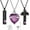 Purple, variant on 3 Pieces Heart Cross Cubic Urn Necklace for Ashes for Men Women Cremation Jewelry Crystal Memorial Locket Ashes Pendant Family Keepsake Sharing Jewelry Set