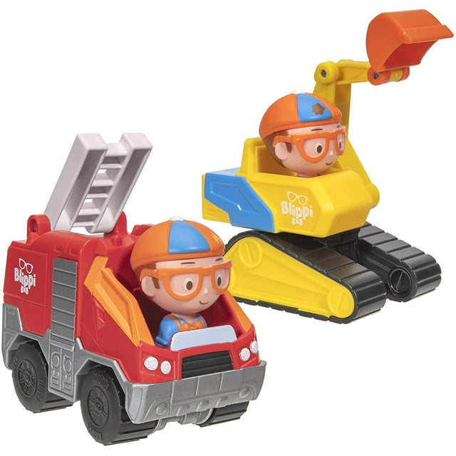 Mini vehiculos Blippi, que incluyen excavadora y camion de b Blippi Blippi