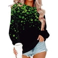 thumbnail image 5 of YABCSAZ St Patricks Day Sweatshirts for Women Irish T-Shirt Long Sleeve Sequin Shamrock Clover Printed Irish Pullover Casual Loose Oversize Charms Shirts Blouse Paddy's Day Great Parade Tops S-XXL, 5 of 7