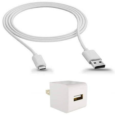 Kindle Fire Charger Ac Adapter Home Wall Travel AC Charger USB Adapter Data Cable Power Sync Wire MicroUSB G8P for Amazon Fire HD 10 8, Kindle DX Fire HD 6 7 8.9 HDX 7 8.9 - LG G Pad 10.1 7.0 8.0 8.3 F 8.0 X8.3, Stylo 3, V10 ()
