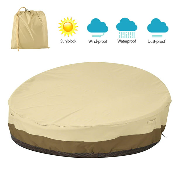Everso Round Patio Daybed Cover Heavy, Outdoor Furniture Cover Daybed