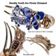 thumbnail image 3 of Alligator Hair Clips for Styling, Hair Claw Clips for Thick Long Hair, Styling Hair Clips with Rhinestone Flower Butterfly, Hair Barrettes for Women F, 3 of 4