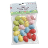 OAVQHLG3B 20Pcs Easter Glitter Eggs Foam Easter Eggs Ornaments Mini Bird Eggs for DIY Crafts Basket Stuffers Easter Party Home Decor