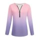 thumbnail image 4 of Ailaofu Women Half Quarter Zip Pullover Long Sleeve Shirts Crew Neck Fall Casual Graphic Sweatshirts Tops, 4 of 5