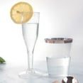 thumbnail image 1 of 6.5 oz Clear Plastic Champagne Flute Glasses Disposable Tableware For Wedding Party - 1 Pack，Gold, 1 of 6