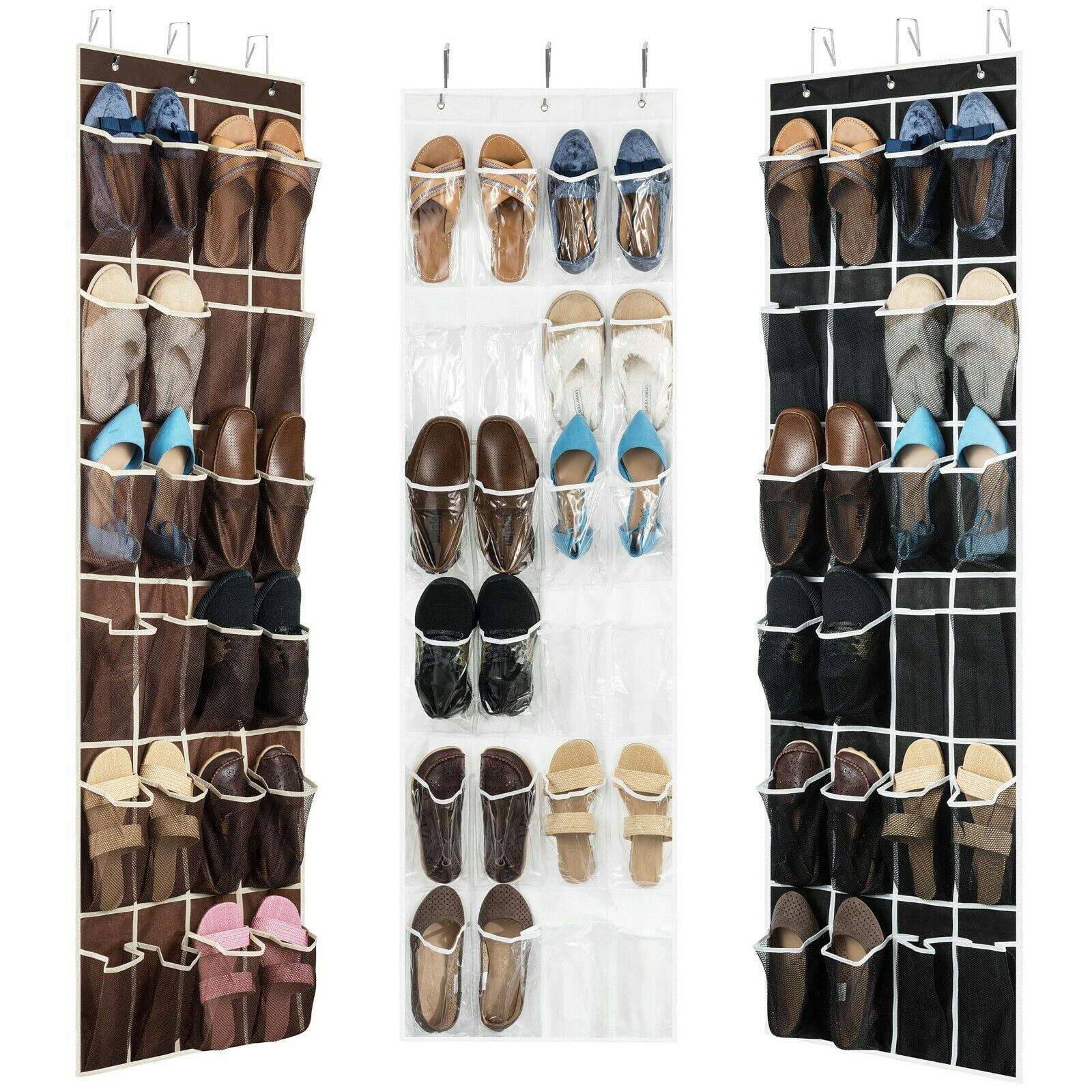 Amazon.com: MISSLO Over The Narrow Door Shoe Organizer with 12 Crystal  Pockets Hanging Closet Door (2 Packs, White) : Home & Kitchen
