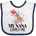 thumbnail image 3 of Inktastic Nana Loves Me Grandchild Valentine Deer Girls Baby Bib, 3 of 4