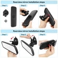 thumbnail image 6 of Rear View Mirror With Suction Cup, Stick-on Universal Automotive Interior Mirrors for Windshield Mounting for Sedans, Retrovisor for Cars, Trucks, SUVs, Vans, Black, 6 of 7